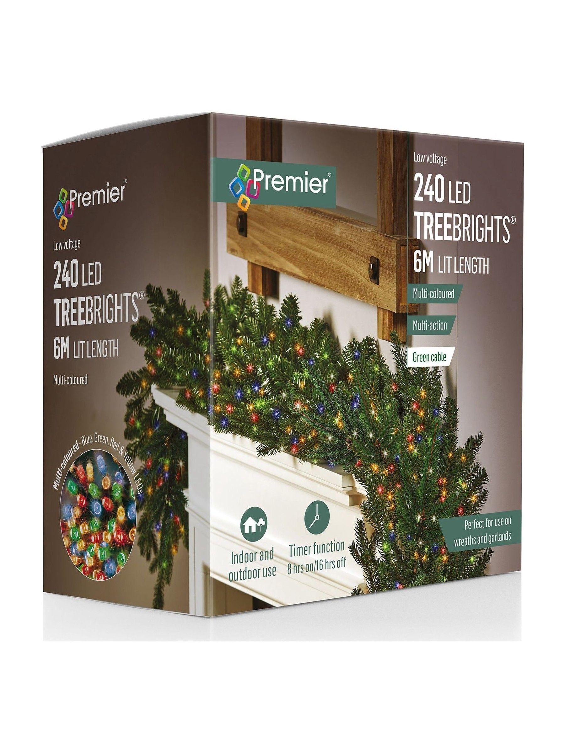 Premier Decorations multicolour LED Christmas tree lights - British product