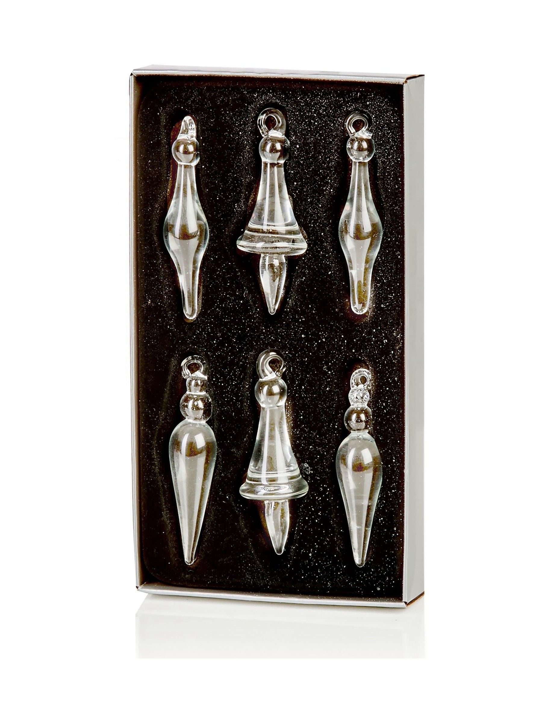 Premier Decorations glass drop baubles set of 8, UK version