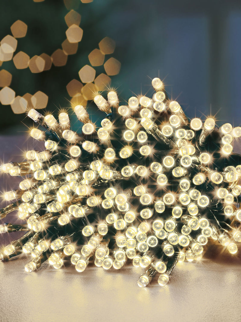Premier Decorations warm white 240 LED tree lights 6m - British product