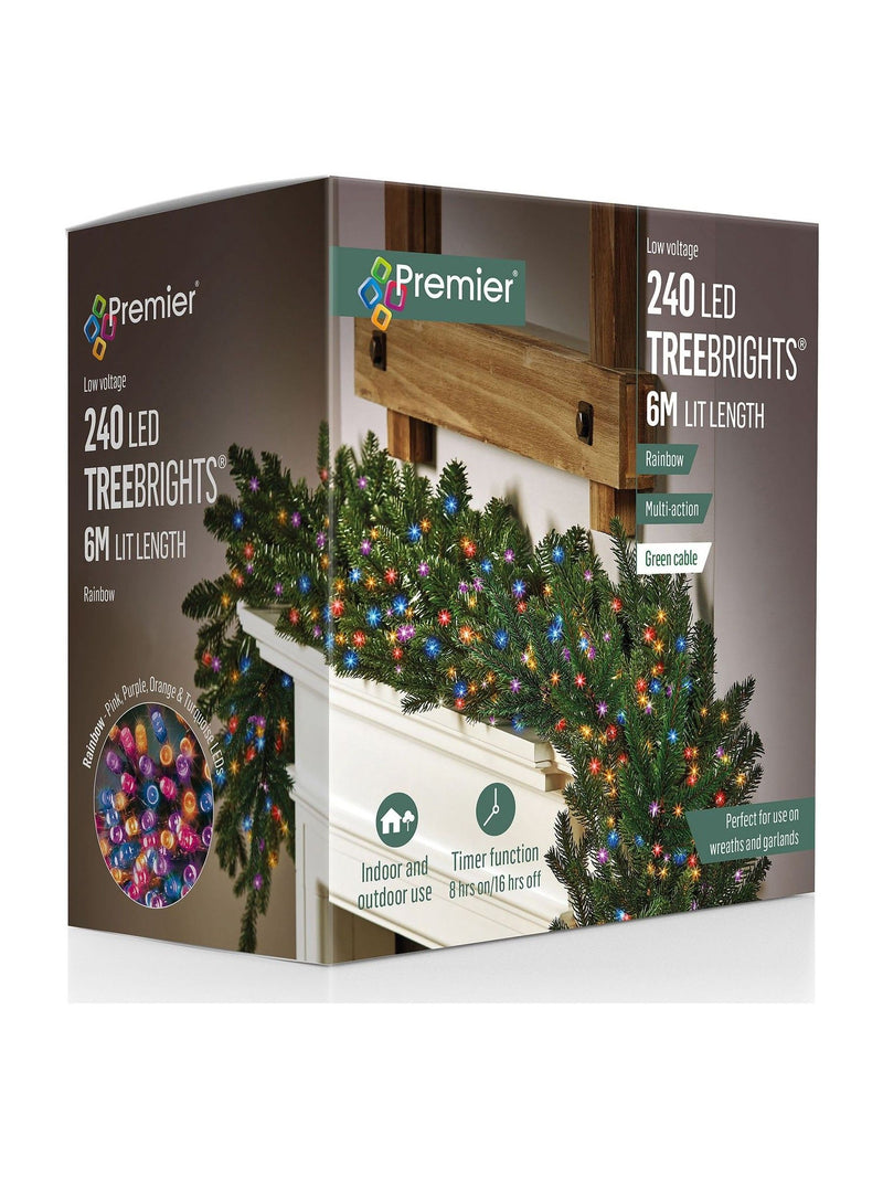 Premier Decorations rainbow 240 LED tree lights - British product