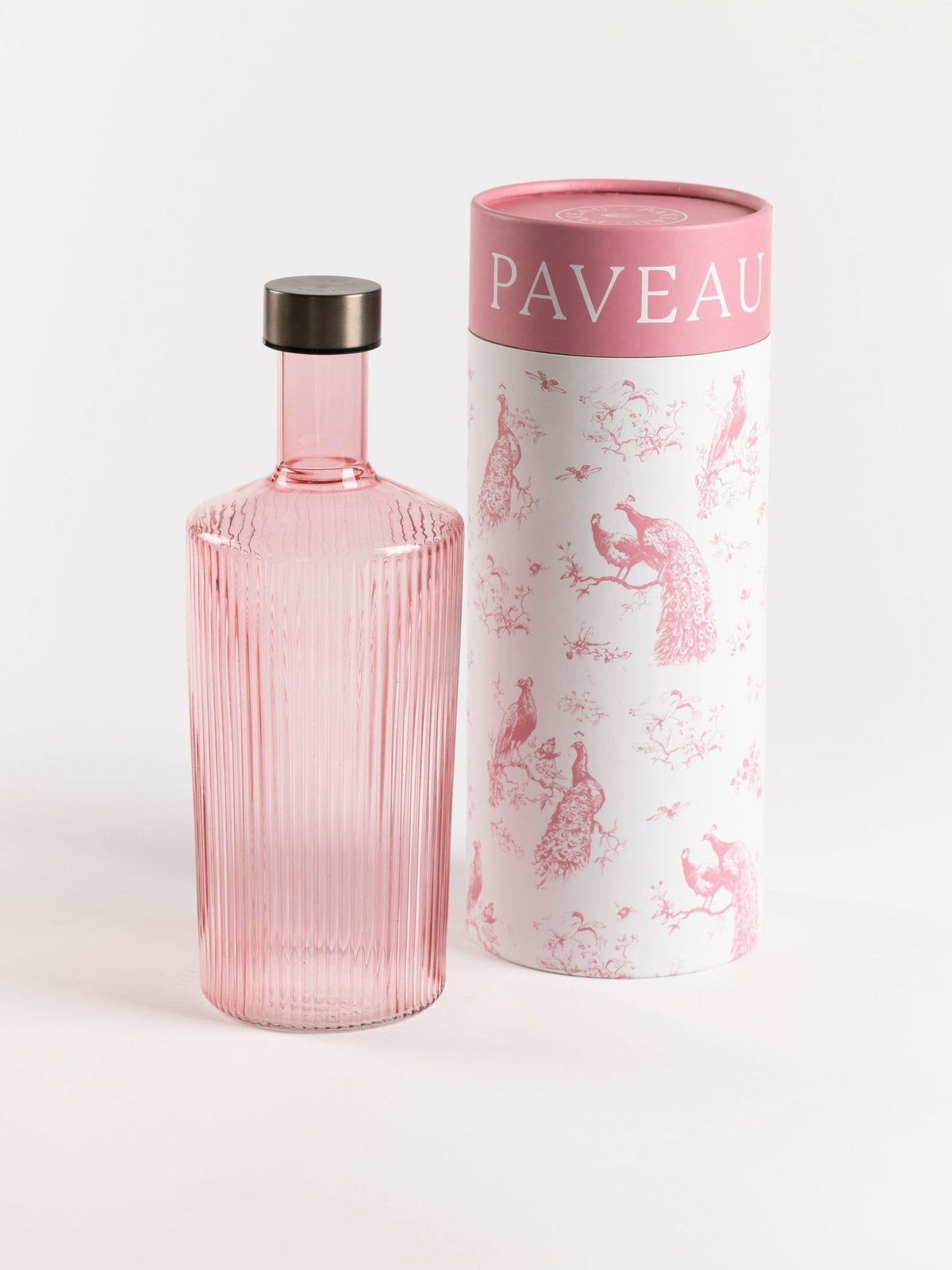 Paveau Yellow Cable Ribbed Glass Water Bottle 1.25L