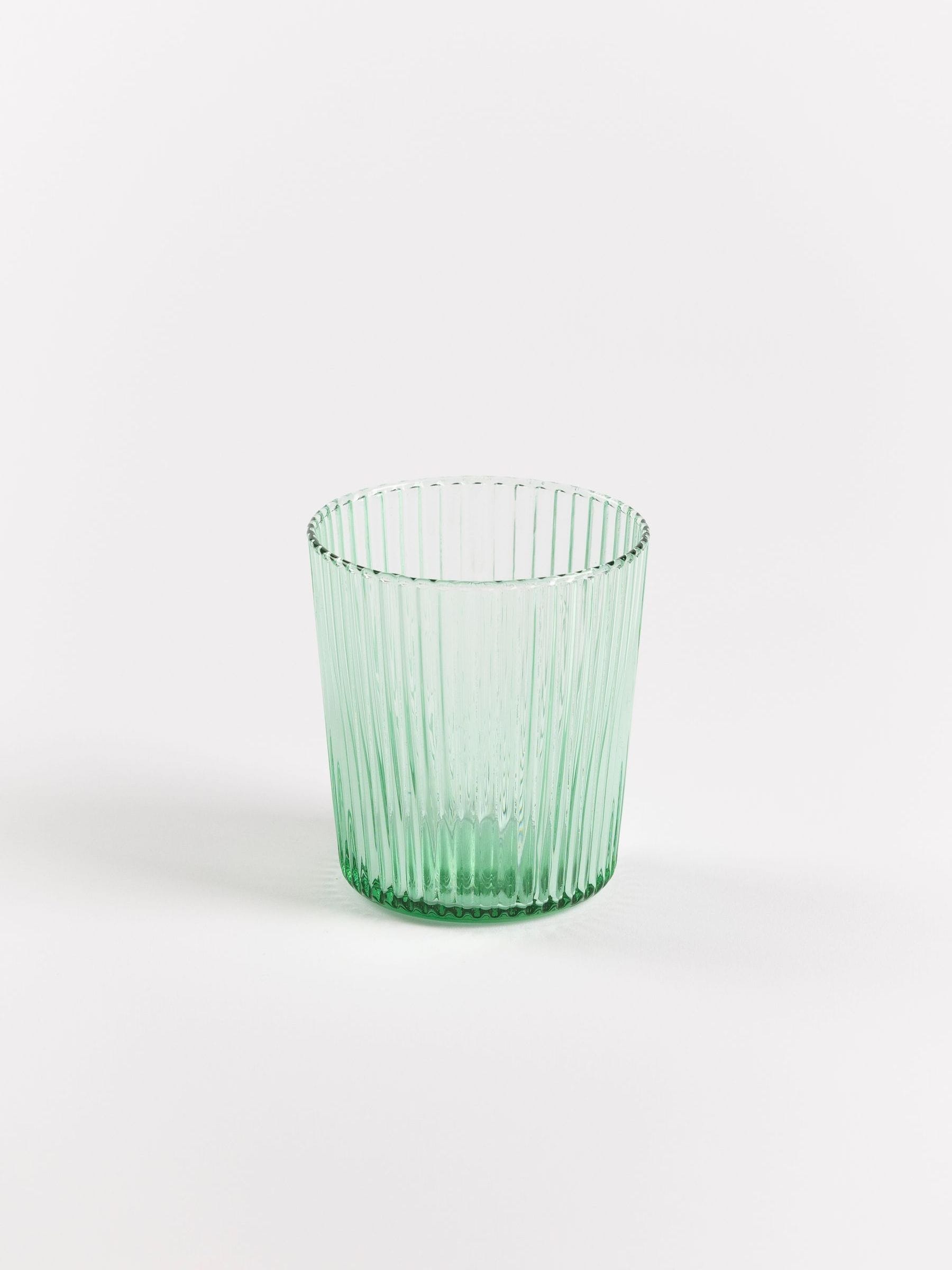 Paveau green ribbed water glasses set of 6, UK version
