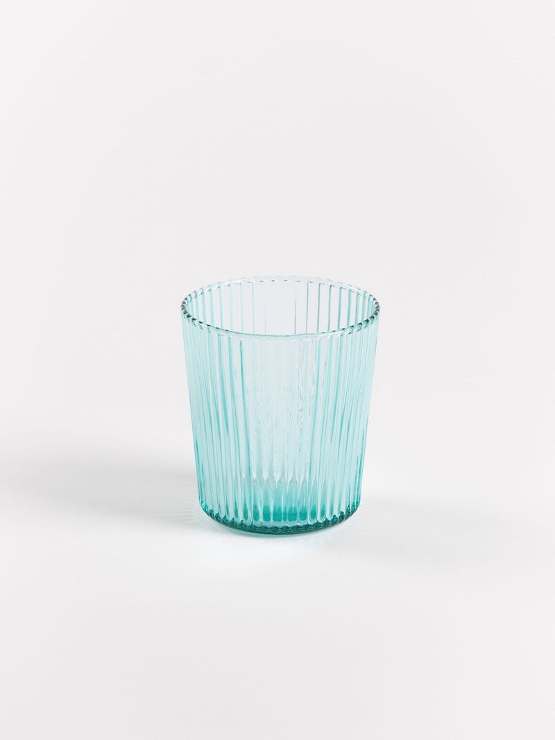 Paveau Set of 6 Green Cable Ribbed Water Glasses
