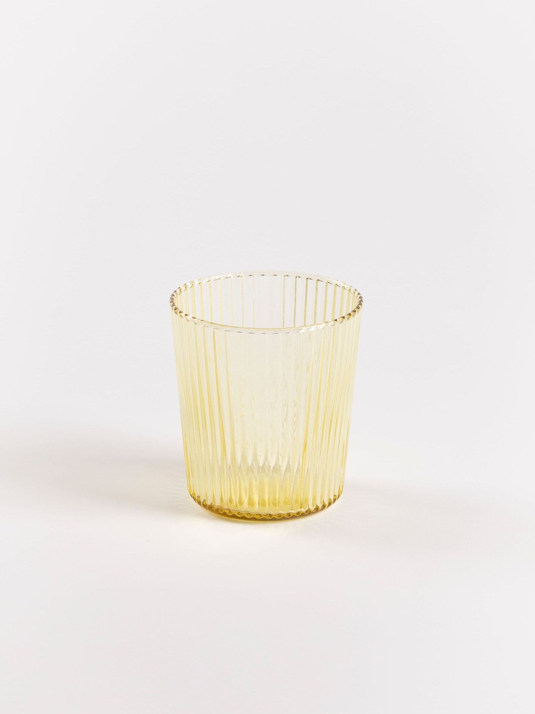 Paveau Set of 6 Green Cable Ribbed Water Glasses