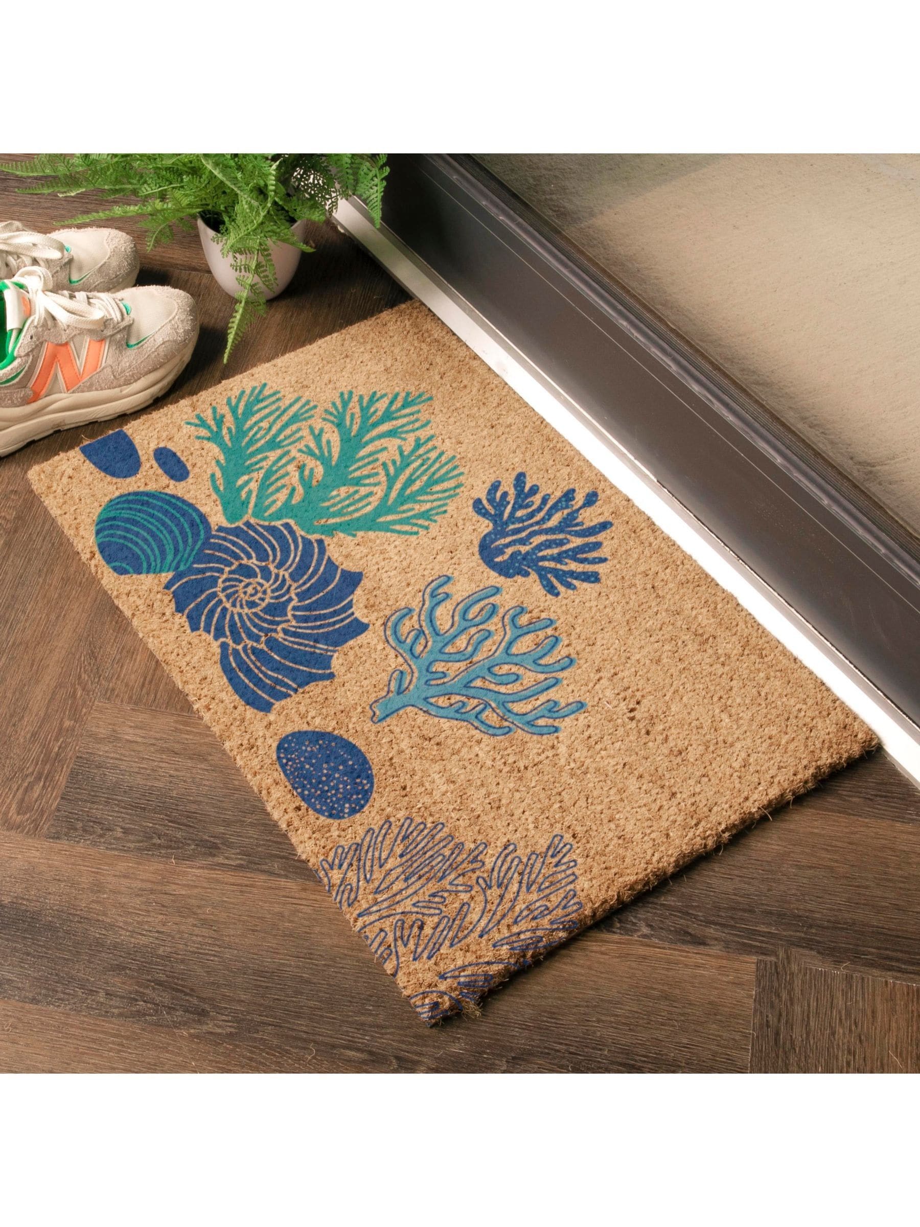 Artsy Mats brown coral and shells doormat 60x40cm (British brand)