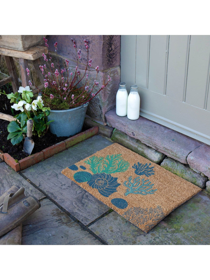 Artsy Mats brown coral and shells doormat 60x40cm (British brand)