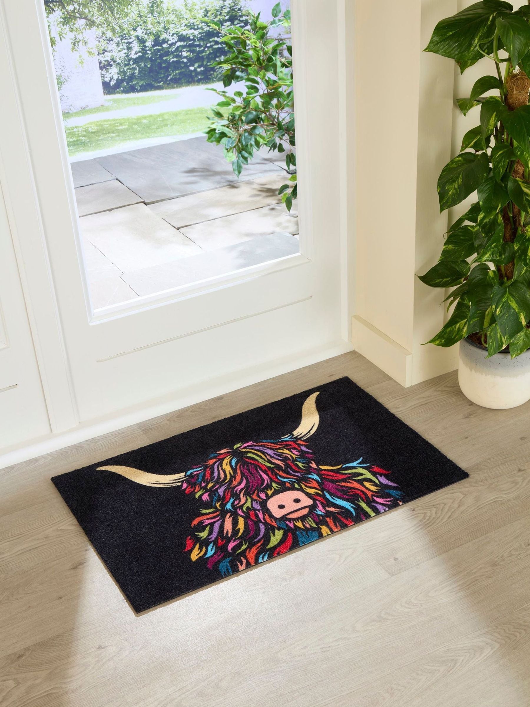 Artsy Mats Highland Cow indoor doormat 80x50cm, UK version