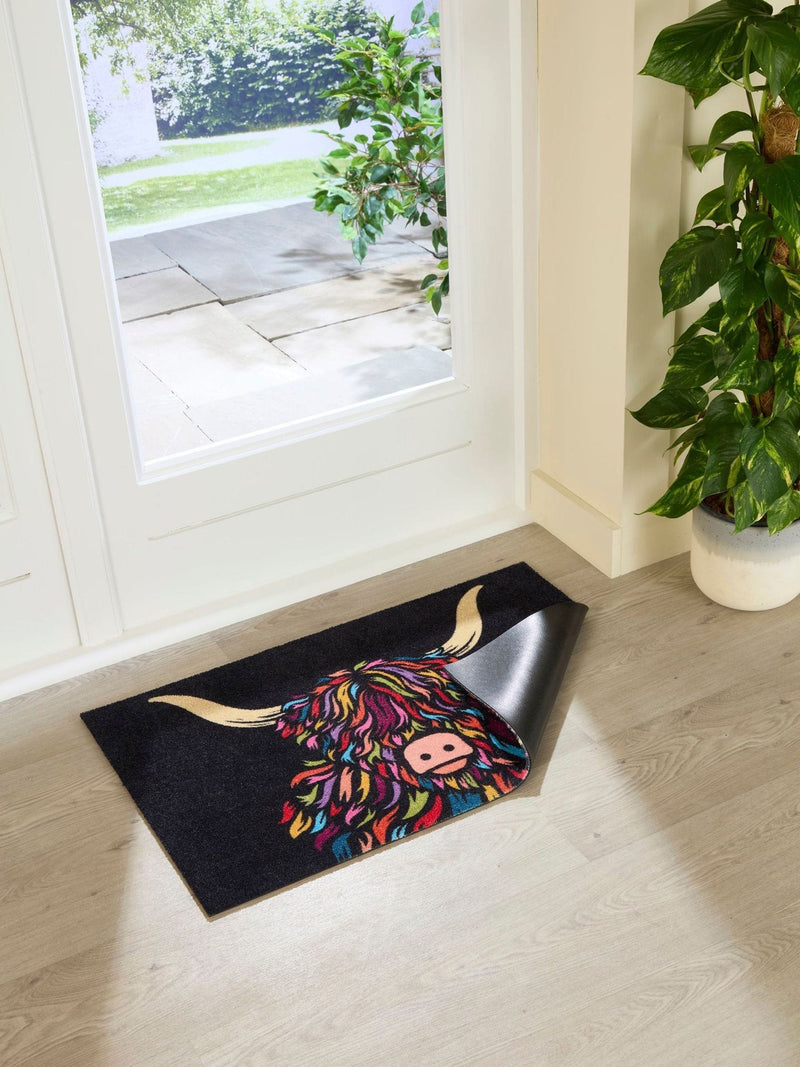 Artsy Mats Highland Cow indoor doormat 80x50cm, UK version