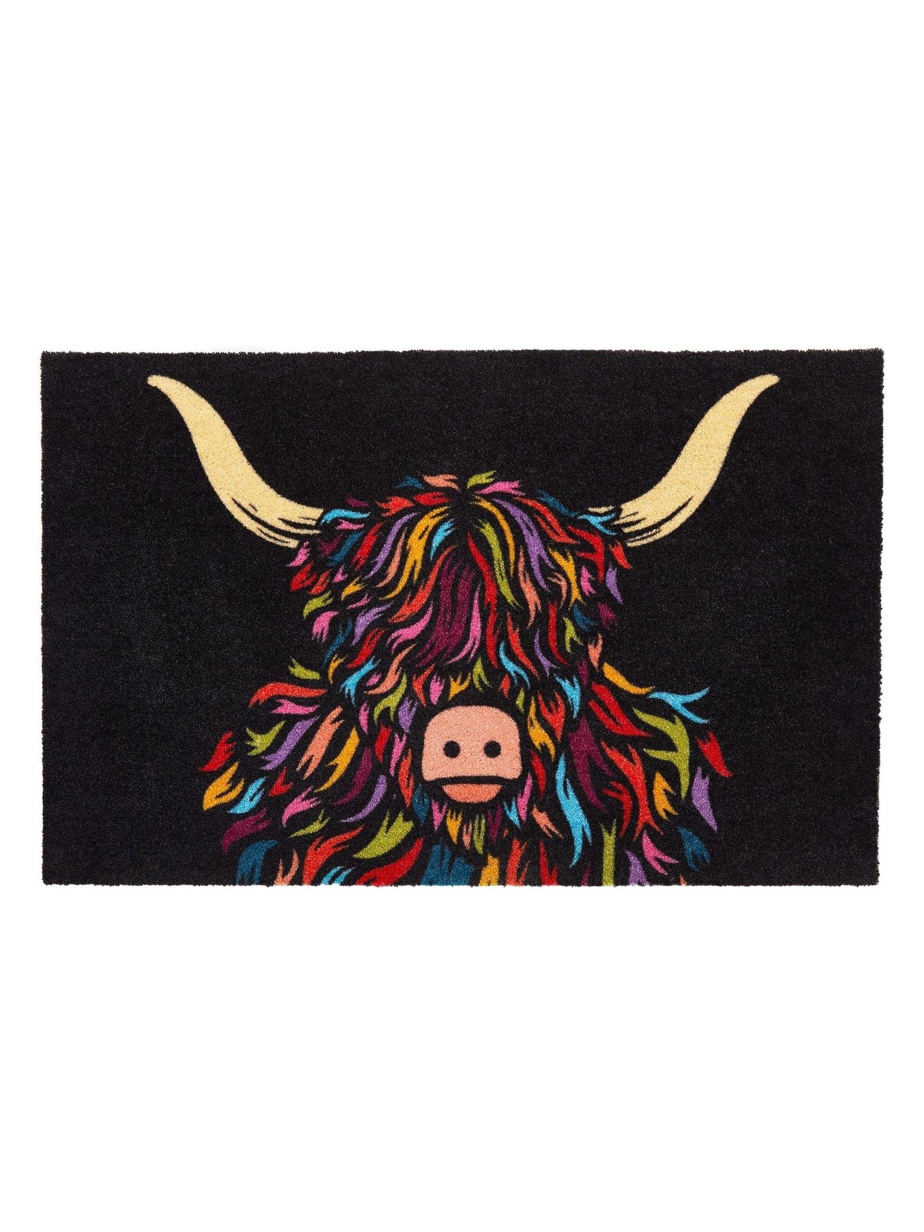 Artsy Mats Highland Cow indoor doormat 80x50cm, UK version