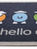 Hug Rug Navy Hello Ewe outdoor doormat, UK version