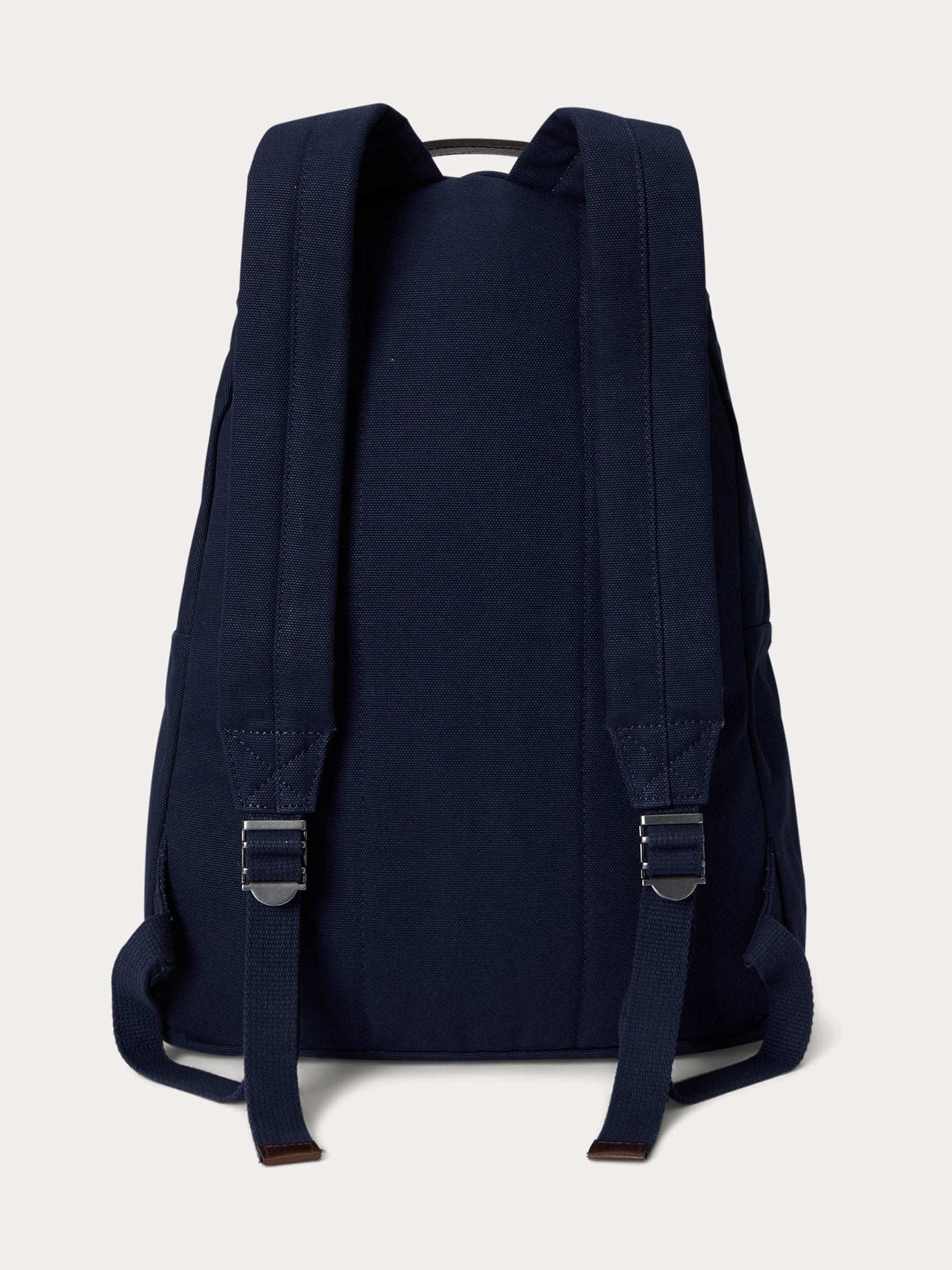 Polo Ralph Lauren Blue Bear canvas leather large backpack, UK version