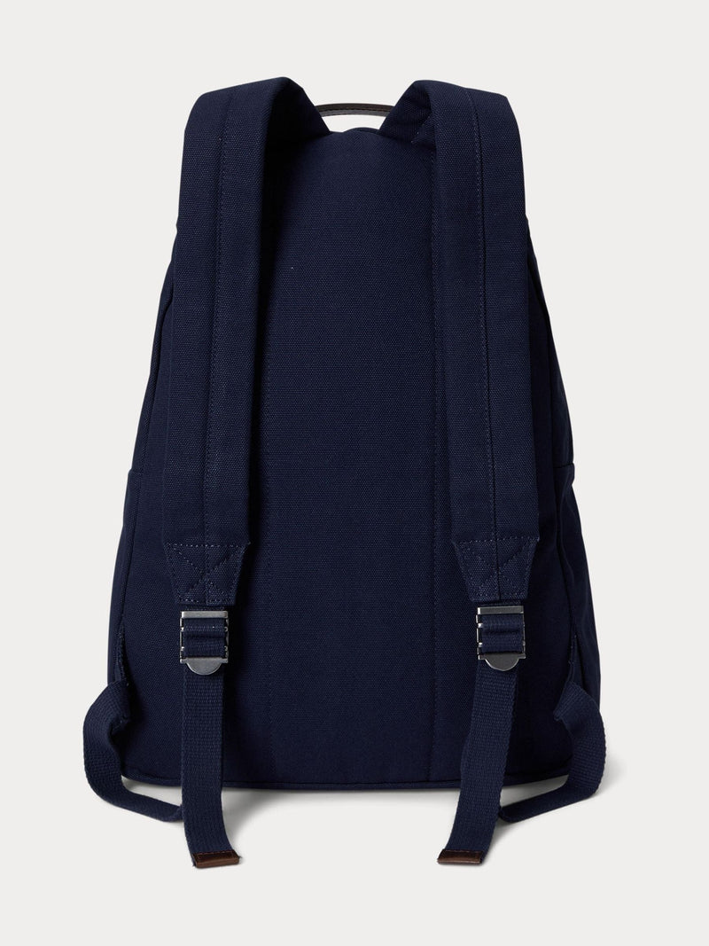 Polo Ralph Lauren Blue Bear canvas leather large backpack, UK version