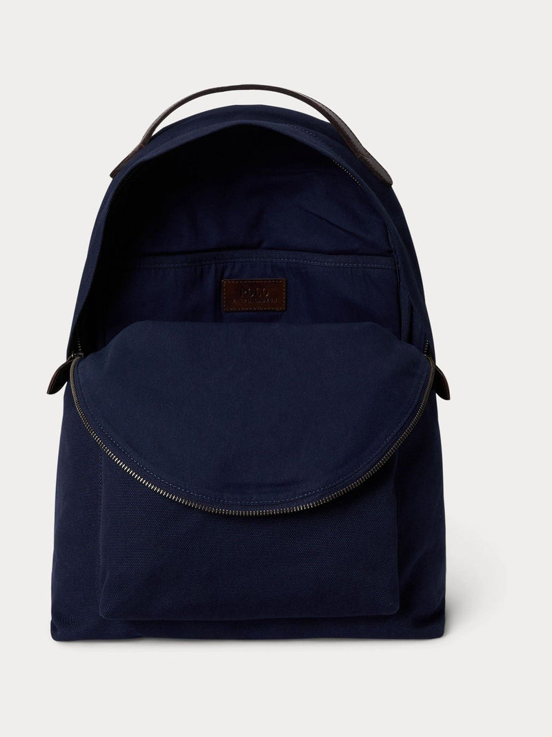 Polo Ralph Lauren Blue Bear canvas leather large backpack, UK version