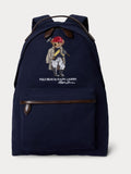 Polo Ralph Lauren Blue Bear canvas leather large backpack, UK version