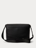 Polo Ralph Lauren black pebbler leather messenger bag - British product
