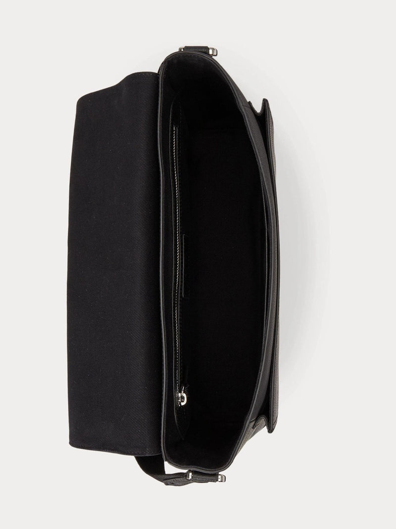 Polo Ralph Lauren black pebbler leather messenger bag - British product