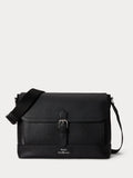 Polo Ralph Lauren black pebbler leather messenger bag - British product
