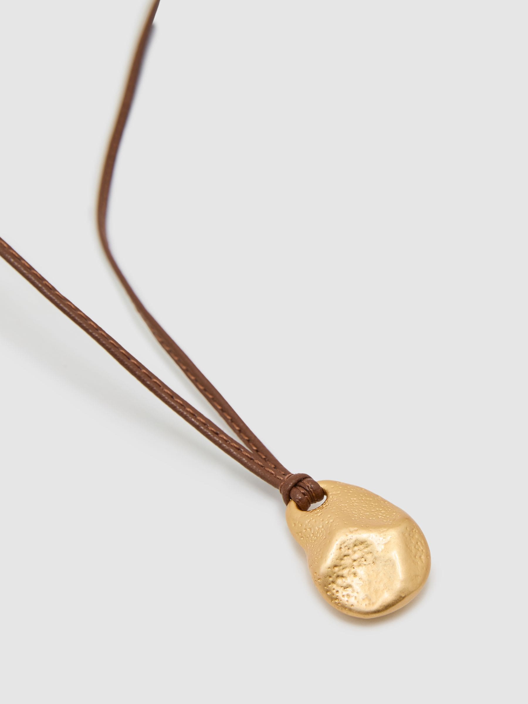 Reiss gold tone opal pendant necklace 3cm, UK version