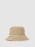 Reiss Eva crochet raffia-effect bucket hat, imported from the UK