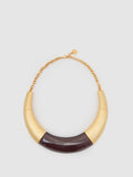 Reiss gold tone Paige curve resin choker necklace, imported from the UK