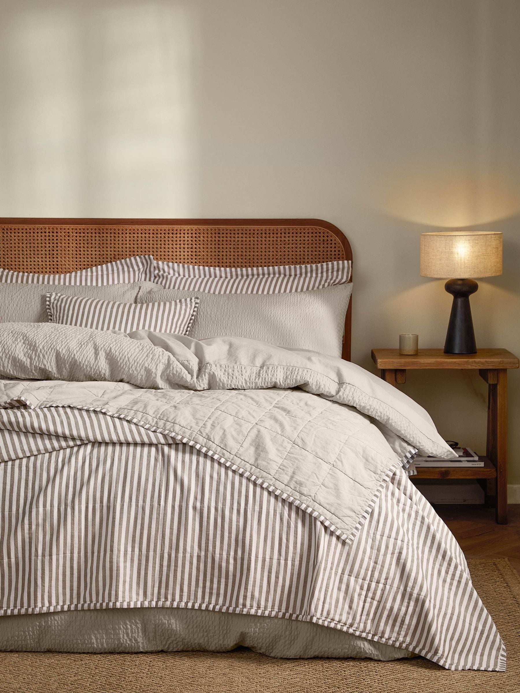 Yard Mole Hebden Stripe Stonewashed Cotton Bedspread