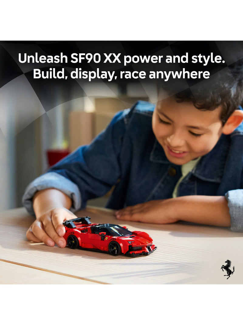 LEGO Ferrari SF90 XX Stradale sports car building set (British brand)