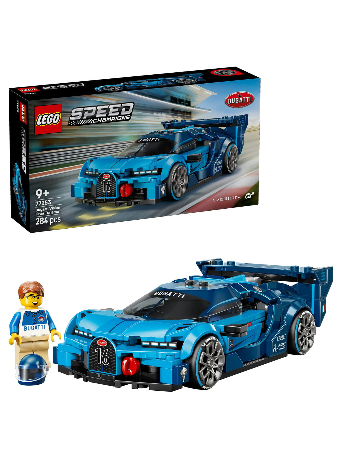LEGO Speed Champions Bugatti Vision Gran Turismo car model kit, UK version