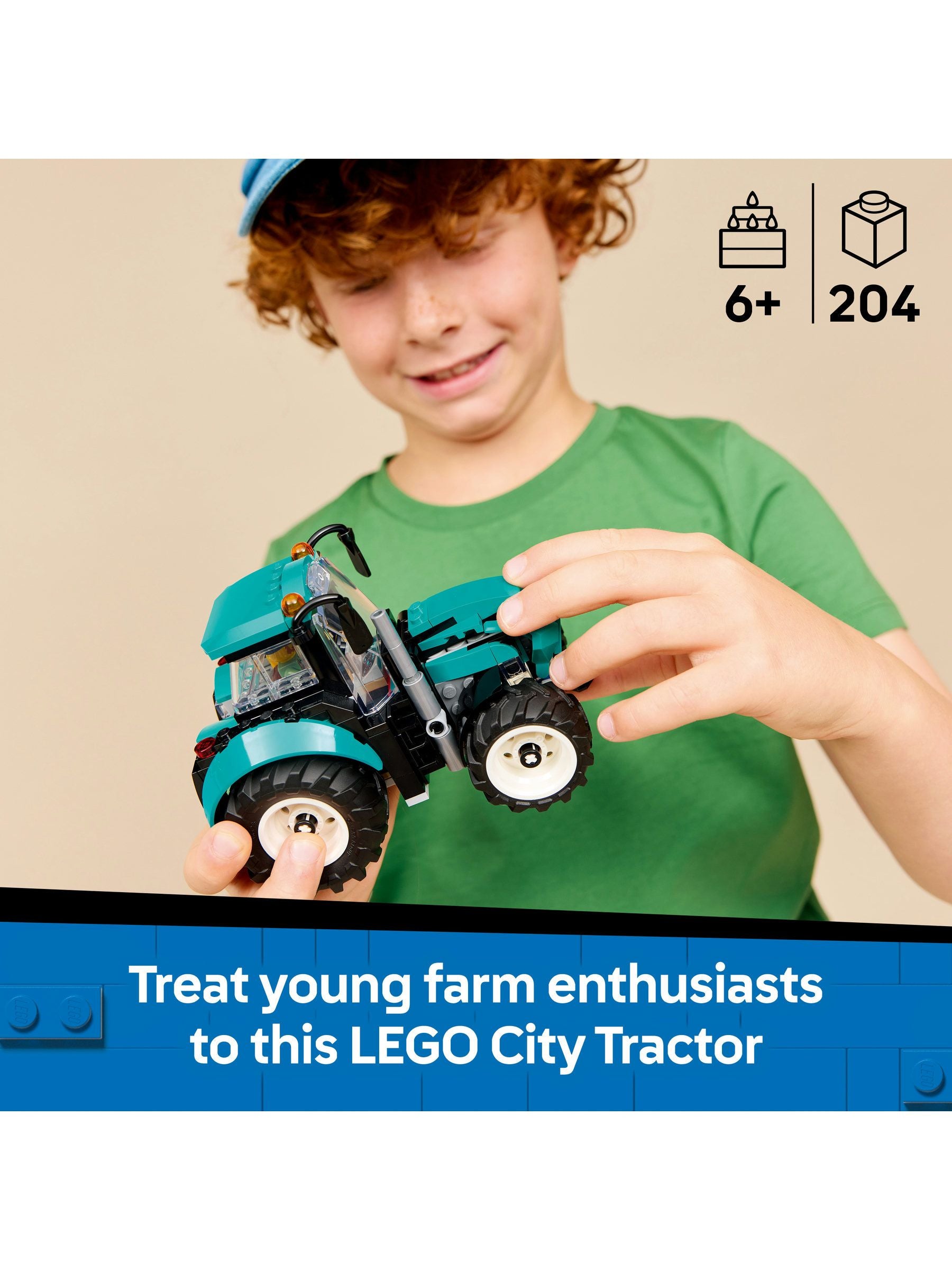Lego City Tractor building set 60498, imported from the UK