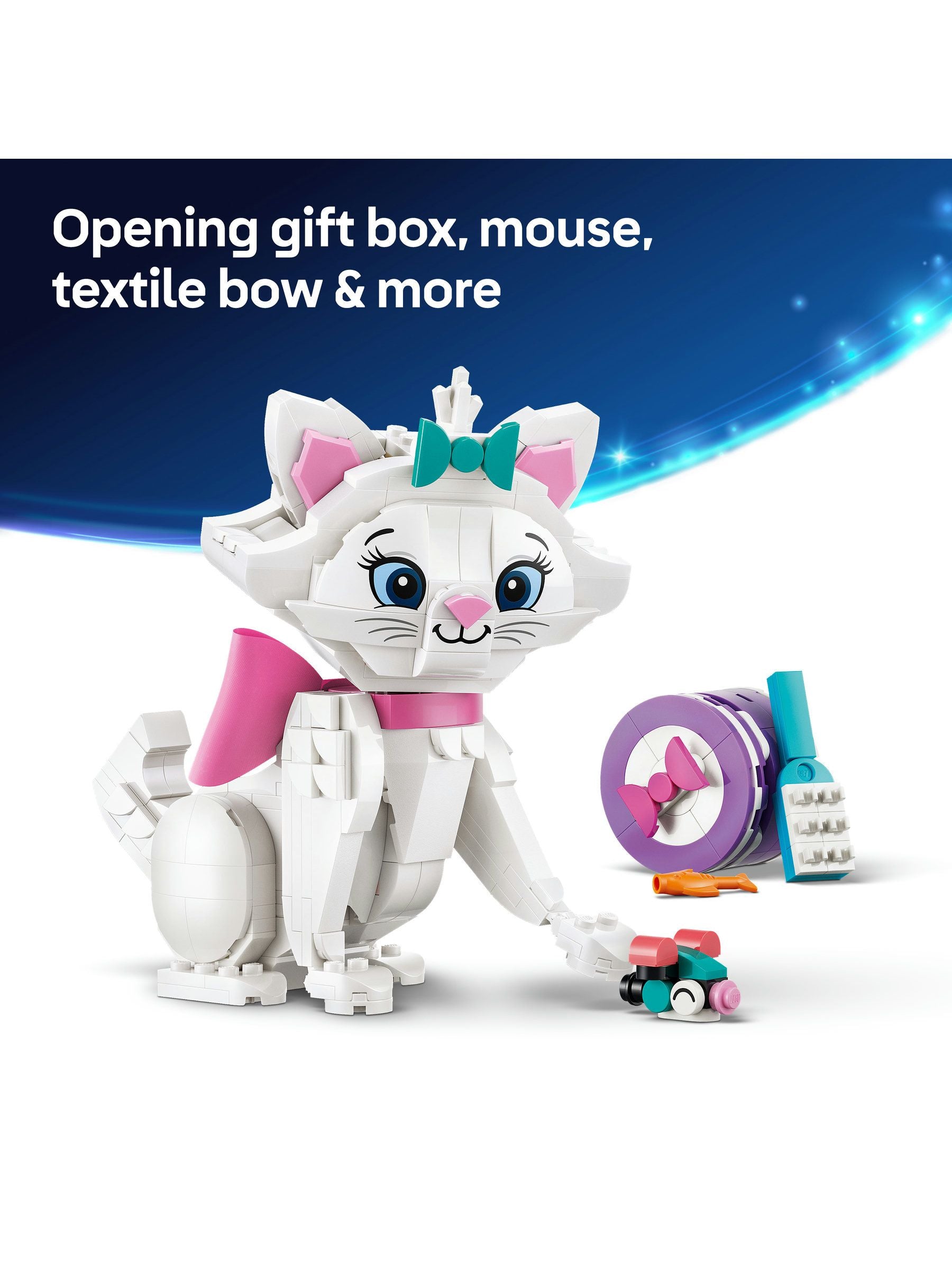 LEGO Disney Marie cat building toy with pink bow and accessories (British brand)