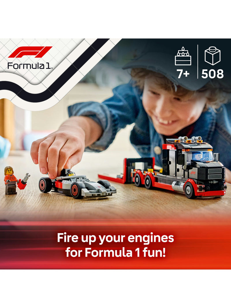 LEGO City F1 Display Truck building set with Audi race car, UK version