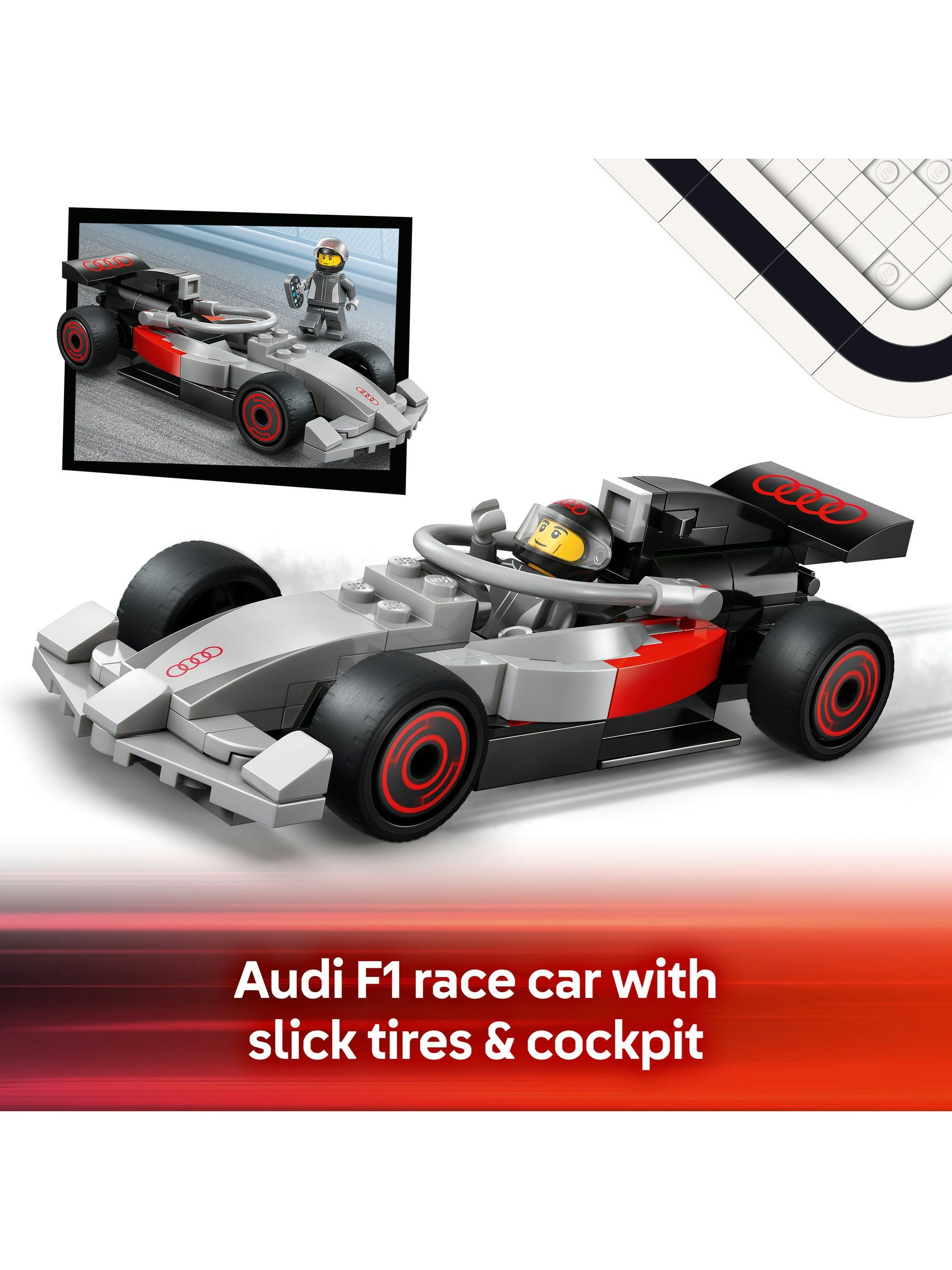 LEGO City F1 Display Truck building set with Audi race car, UK version