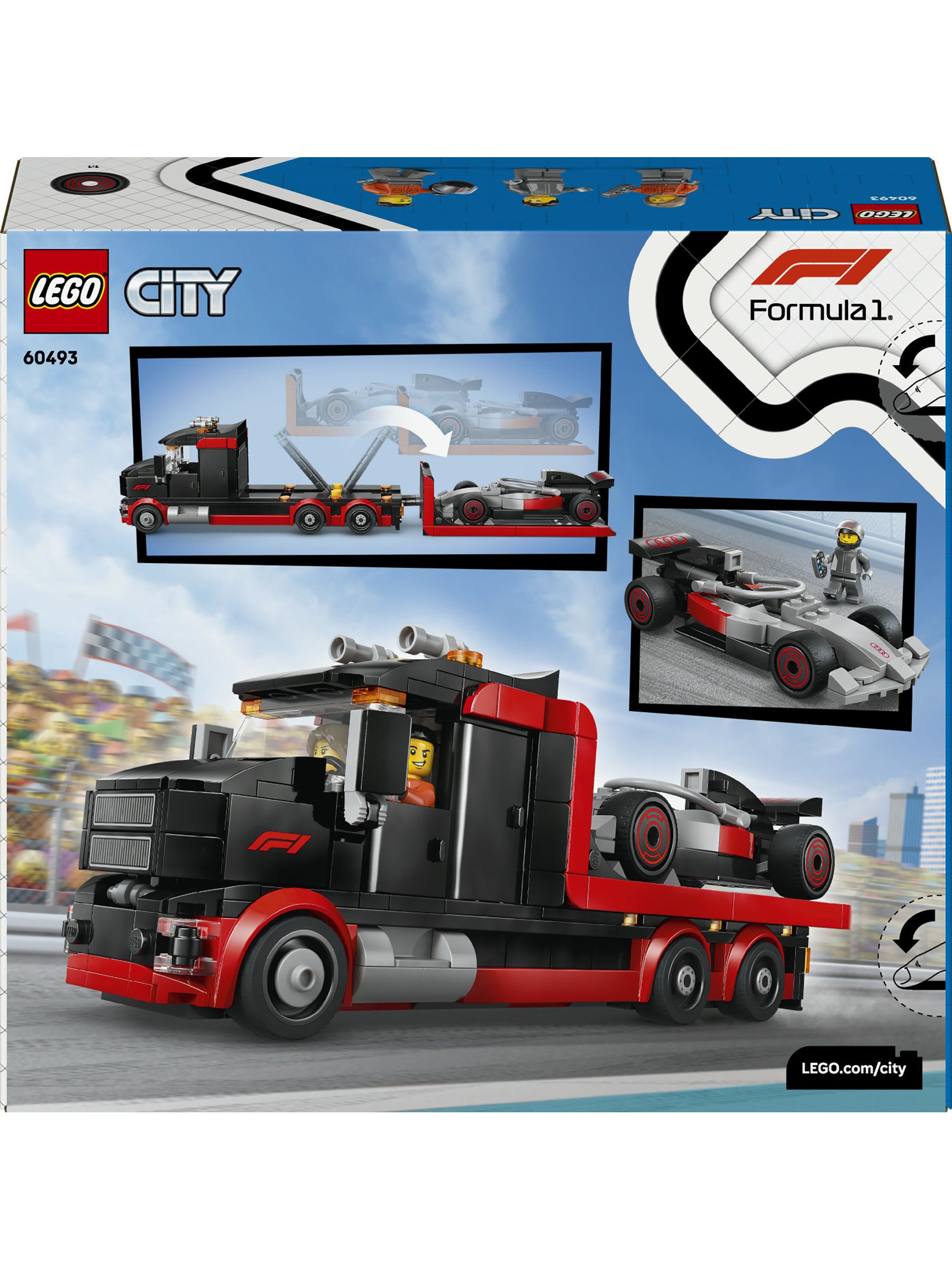 LEGO City F1 Display Truck building set with Audi race car, UK version