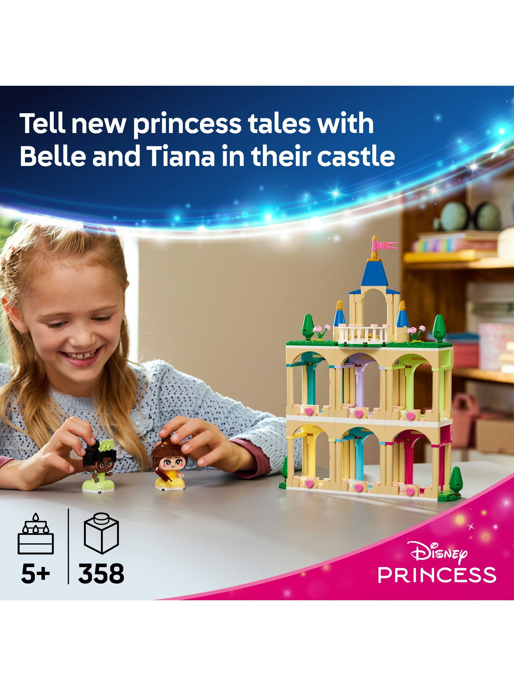 LEGO Disney Princess Castle with Belle and Tiana mini-dolls (British brand)