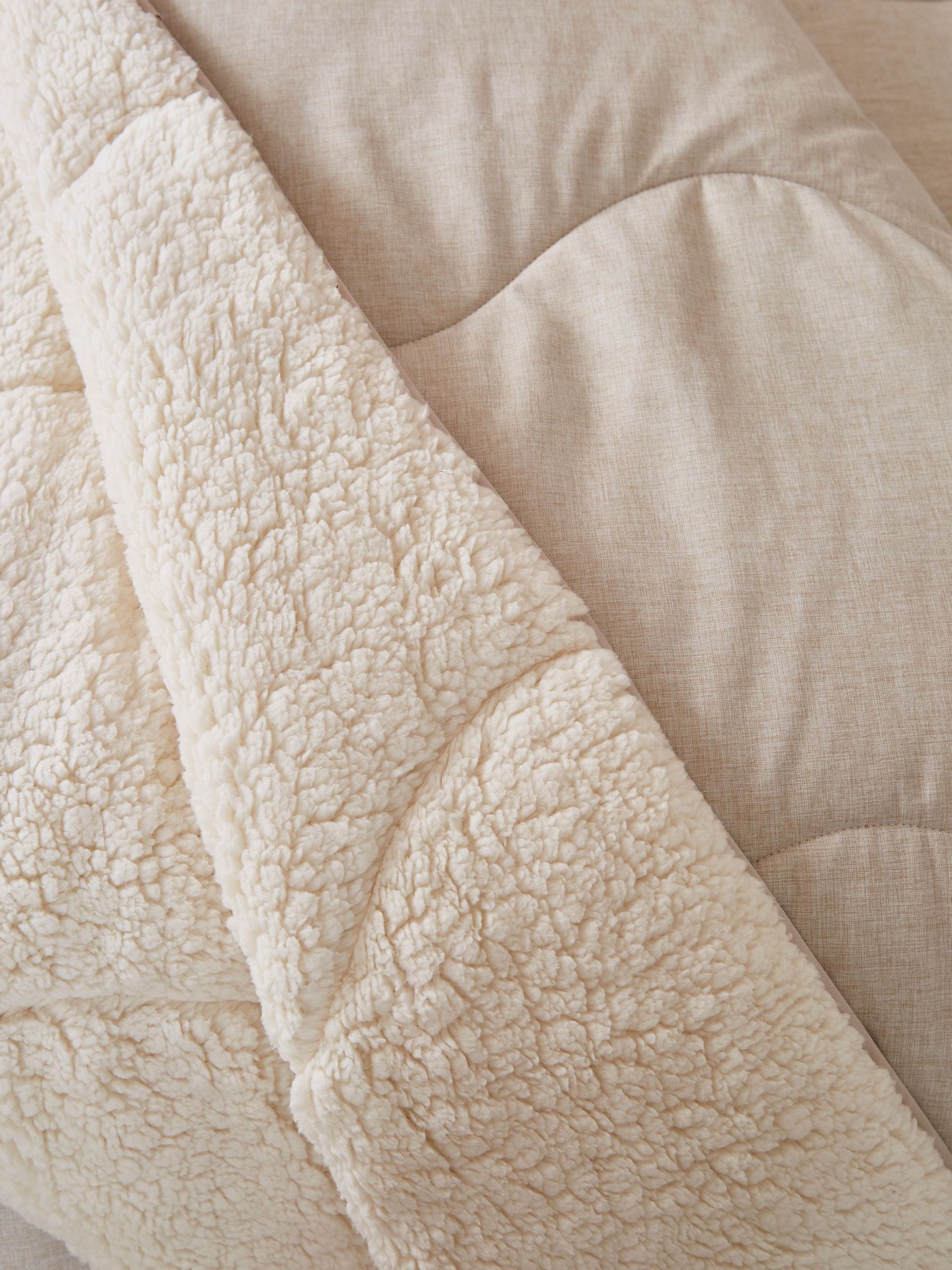 Night Lark natural oat sherpa throw 135x200cm, imported from the UK