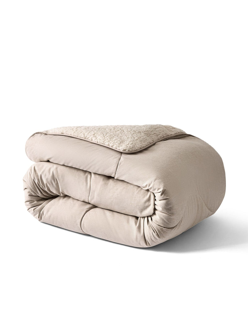 Night Lark natural oat sherpa throw 135x200cm, imported from the UK