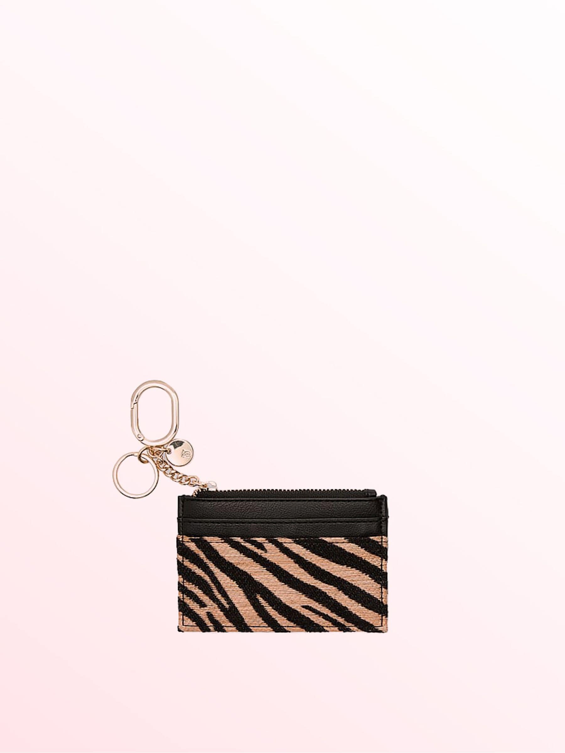 Victoria's Secret Leopard Brown Card Case Keyring 4.33 x 2.75 in