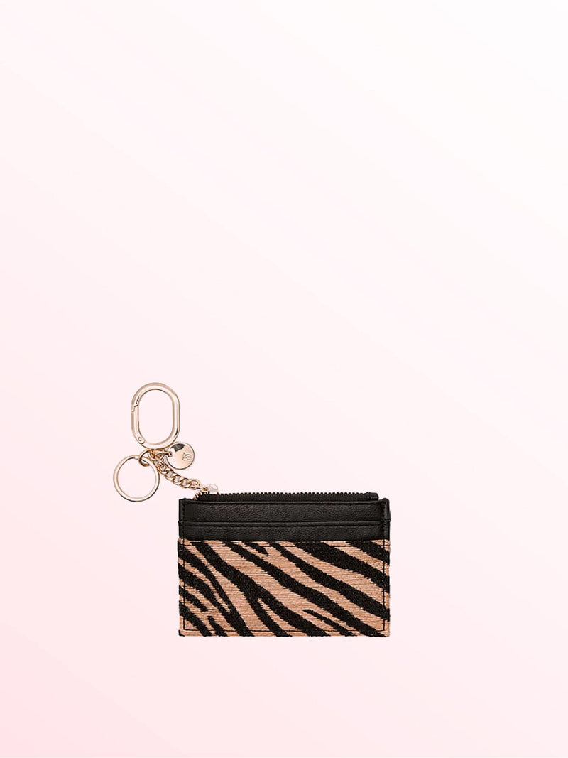 Victoria's Secret Leopard Brown Card Case Keyring 4.33 x 2.75 in