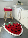 Mooky Mats strawberry shaped bath mat in red, UK version