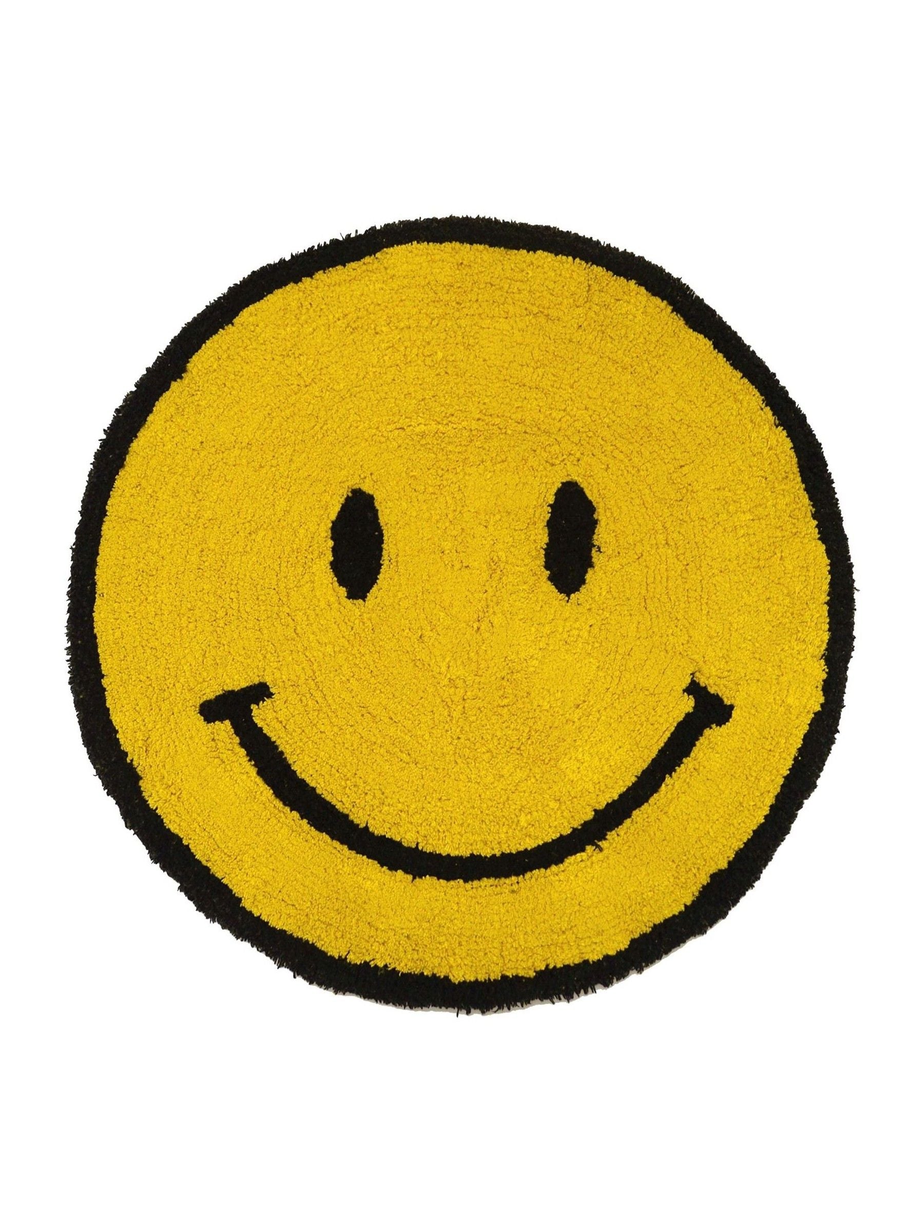 Mooky Mats yellow happy face round bath mat 70cm - British product