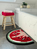 Mooky Mats semi circle bath mat with lemon slice design, imported from the UK