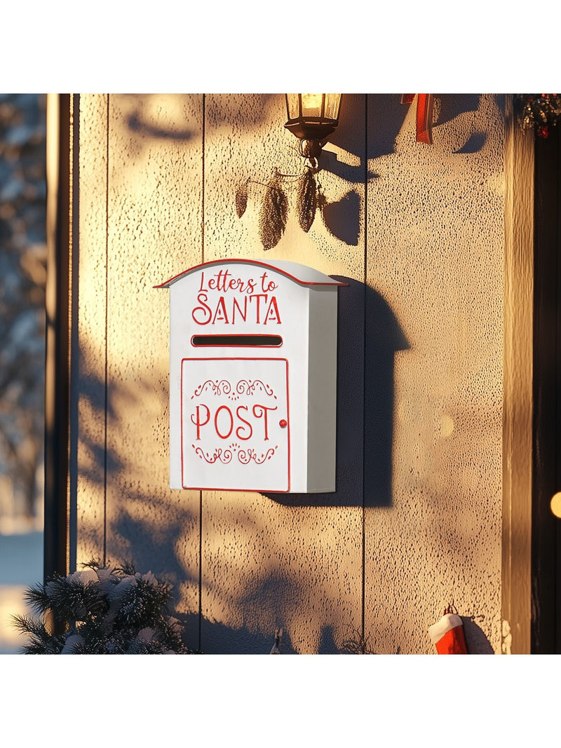 HOMCOM white Christmas post box 30.5cm (British brand)