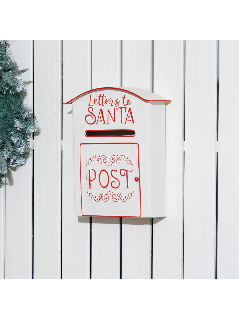 HOMCOM white Christmas post box 30.5cm (British brand)