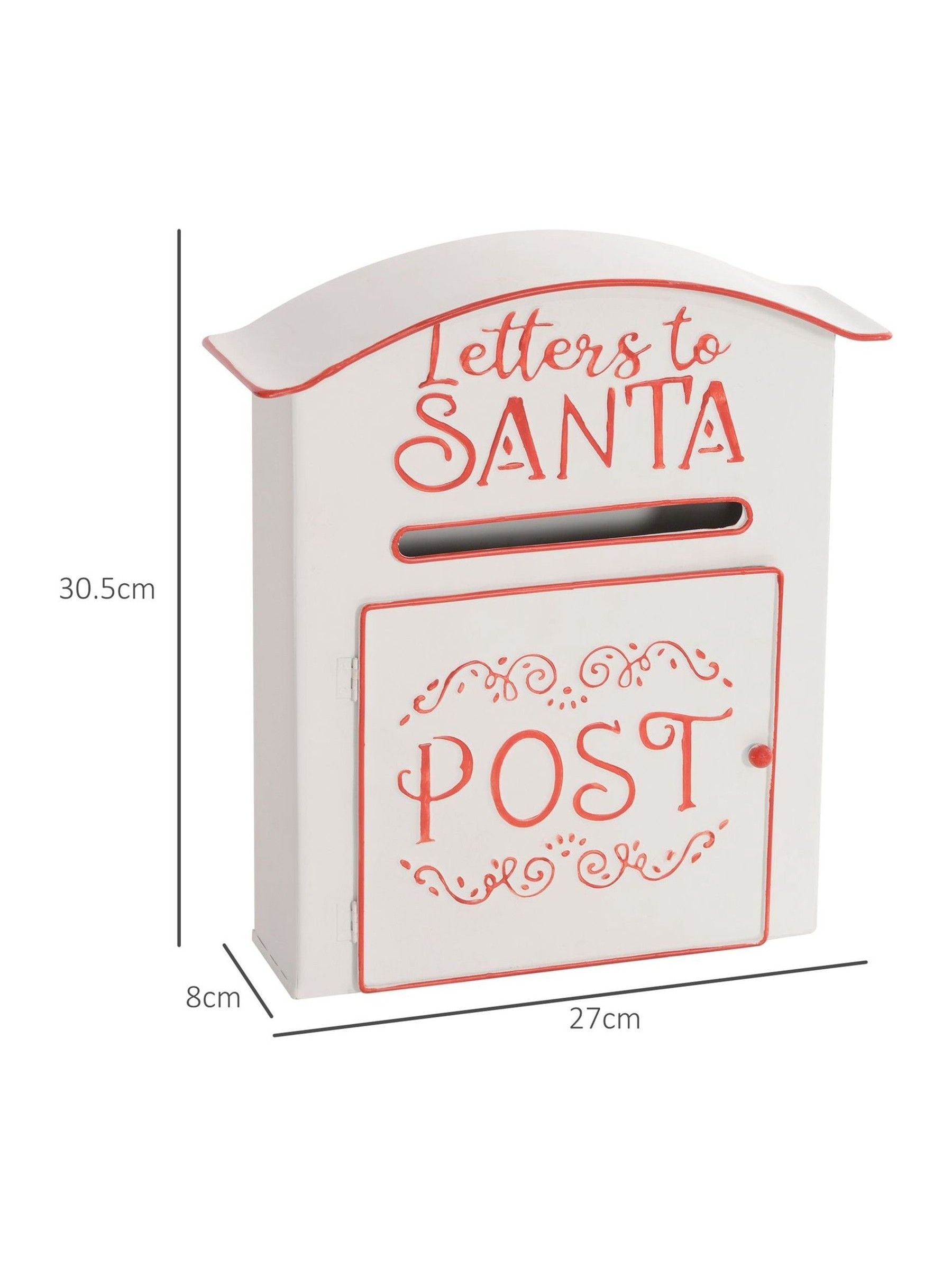 HOMCOM white Christmas post box 30.5cm (British brand)