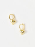 Oliver Bonas Cora engraved heart charm hoop drop earrings, UK version