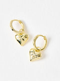 Oliver Bonas Cora engraved heart charm hoop drop earrings, UK version