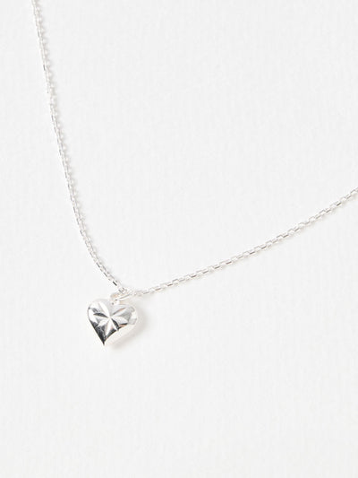 Next Oliver Bonas Silver Plated Cora Engraved Heart Charm Pendant Necklace- Buy online at McGrocer
