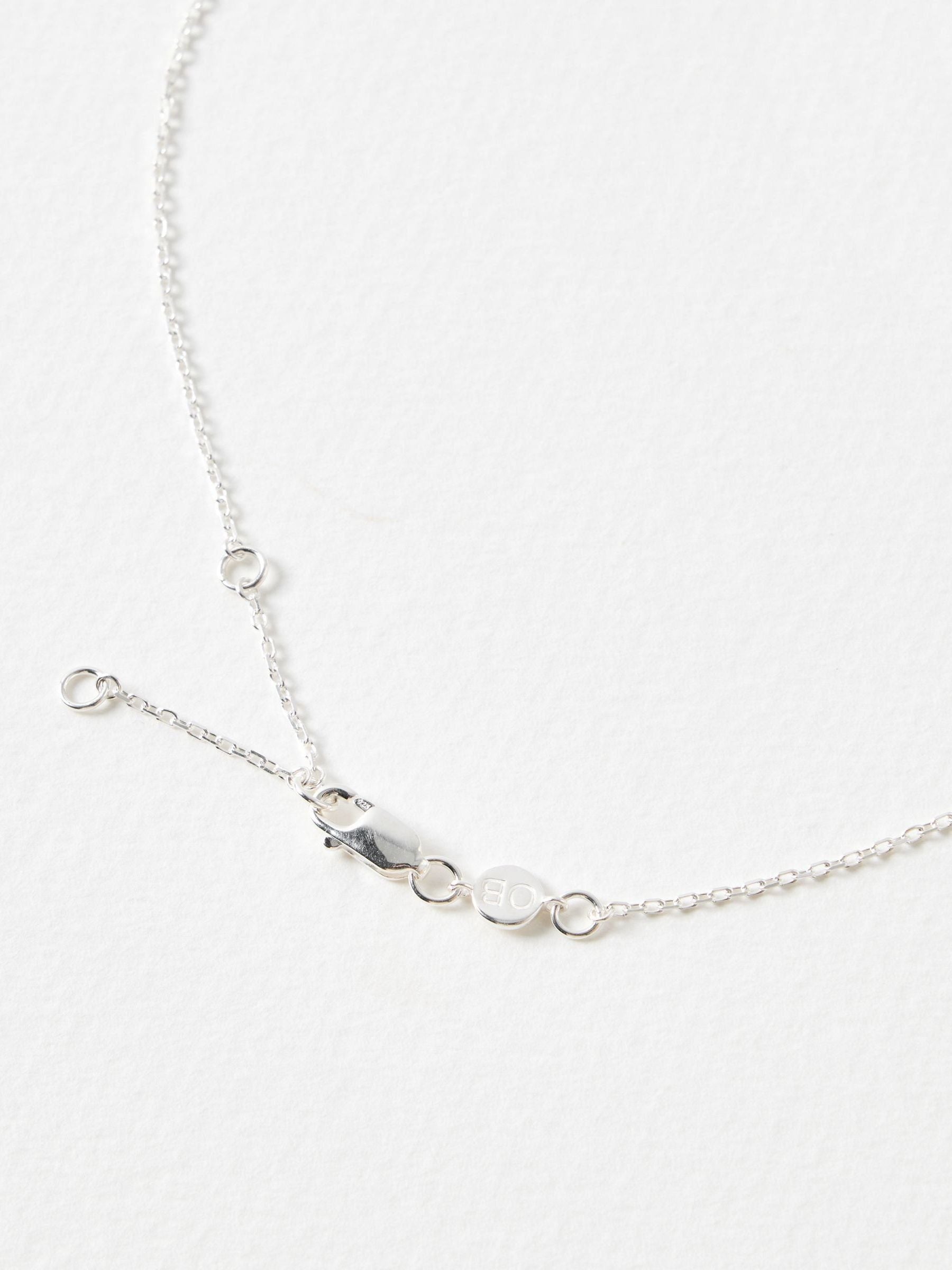 Oliver Bonas sterling silver Cora heart pendant necklace, UK version
