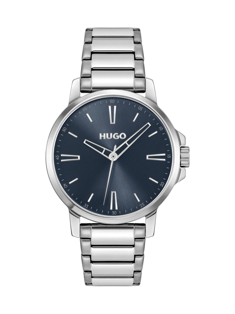 HUGO Smooth stainless steel bracelet watch green dial 41mm - British product