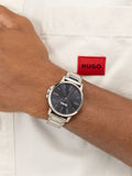 HUGO Smooth stainless steel bracelet watch green dial 41mm - British product