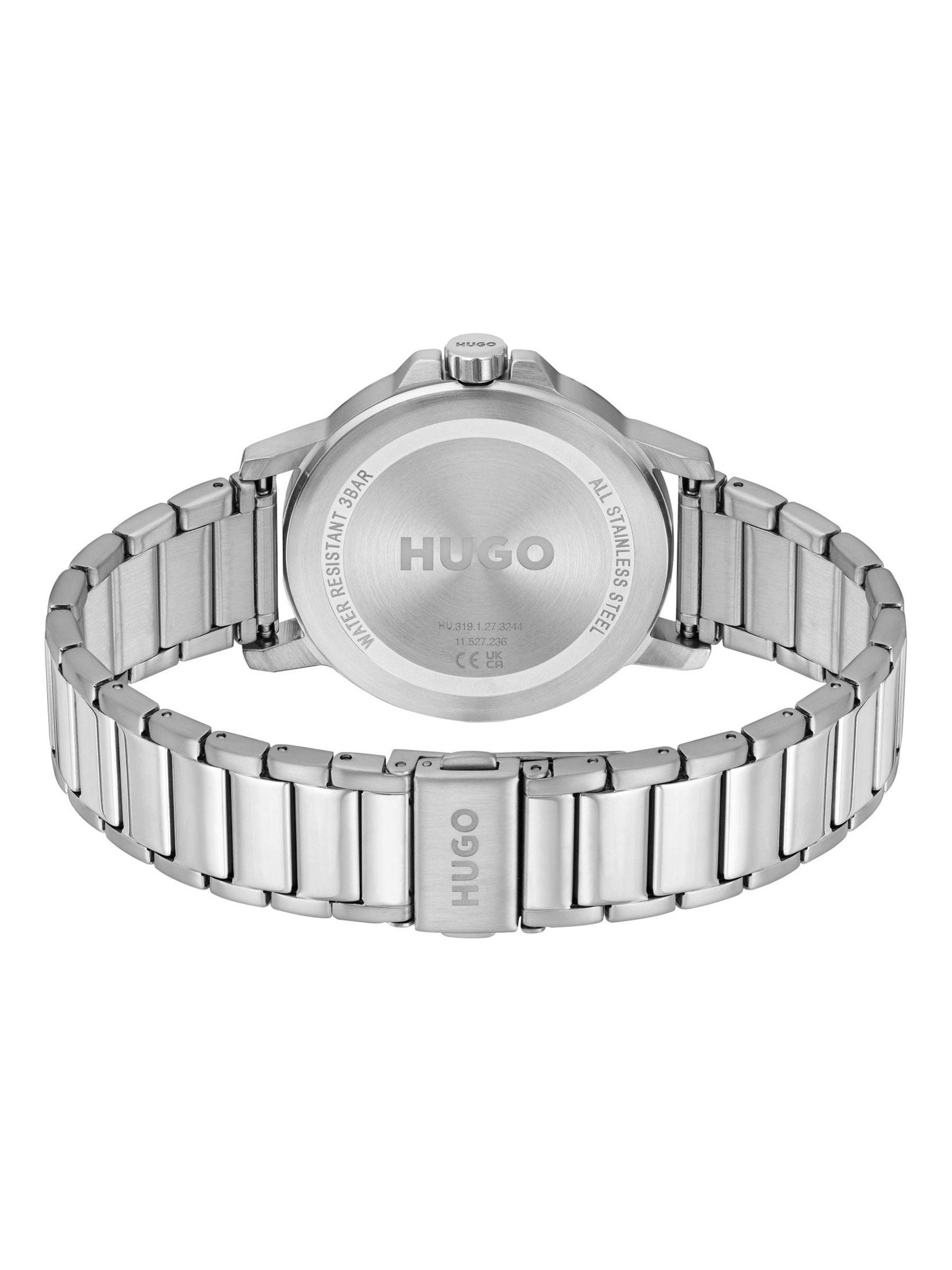 HUGO Smooth stainless steel bracelet watch green dial 41mm - British product